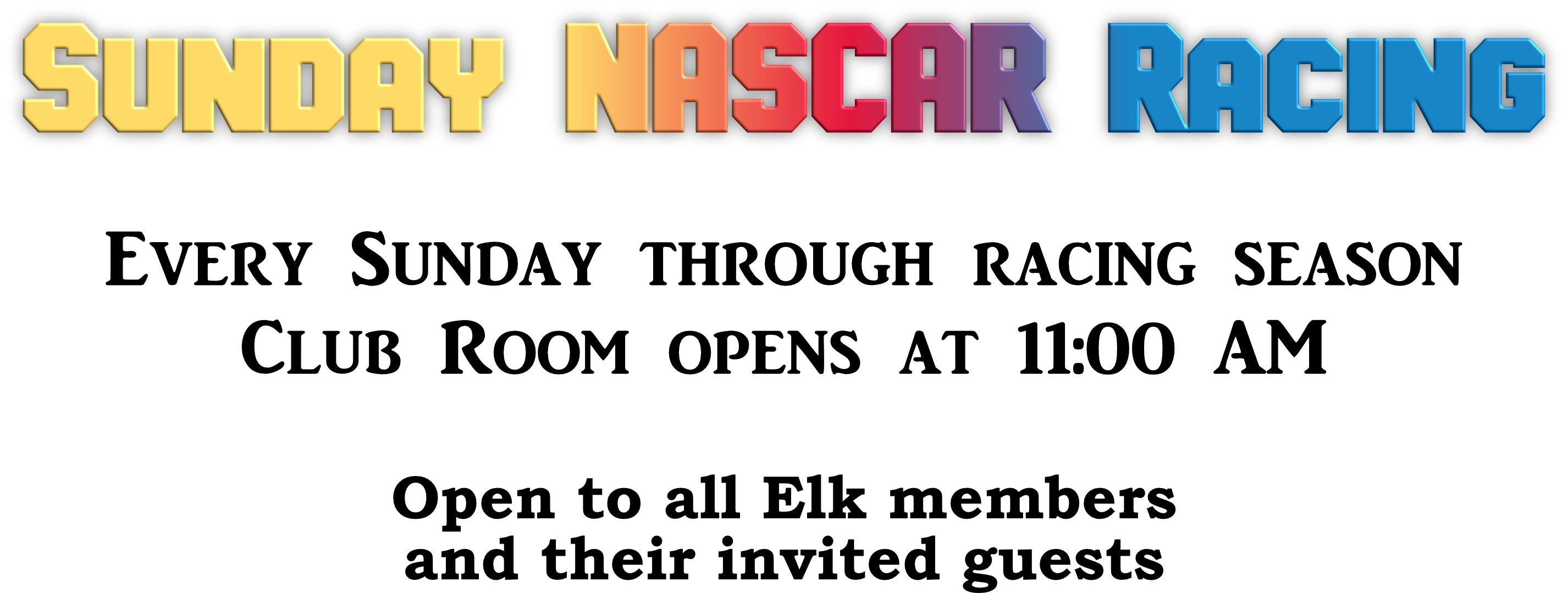 Nascar Racing in the clubroom